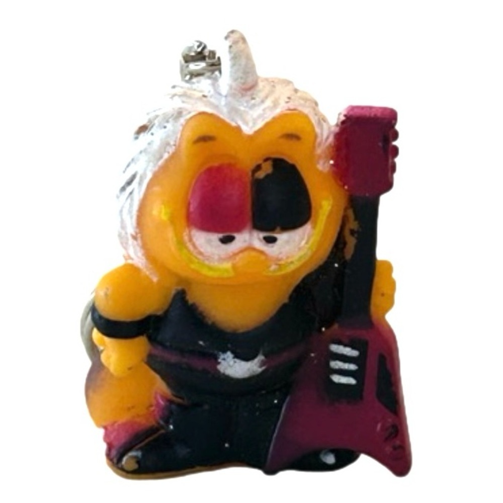 Garfield Rockstar Soft Rubber Keychain GAO Nanbei 0315 READ